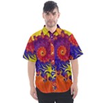 Fractal Spiral Bright Colors Men s Short Sleeve Shirt