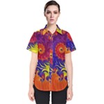 Fractal Spiral Bright Colors Women s Short Sleeve Shirt