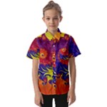 Fractal Spiral Bright Colors Kids  Short Sleeve Shirt