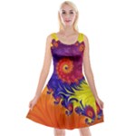 Fractal Spiral Bright Colors Reversible Velvet Sleeveless Dress