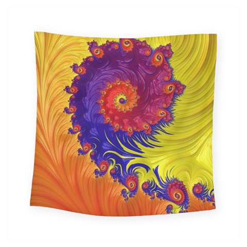 Fractal Spiral Bright Colors Square Tapestry (Small) from ArtsNow.com