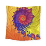 Fractal Spiral Bright Colors Square Tapestry (Small)