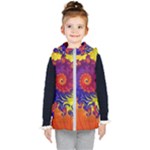 Fractal Spiral Bright Colors Kids  Hooded Puffer Vest