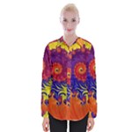 Fractal Spiral Bright Colors Womens Long Sleeve Shirt