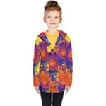 Fractal Spiral Bright Colors Kids  Double Breasted Button Coat