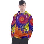 Fractal Spiral Bright Colors Men s Pullover Hoodie