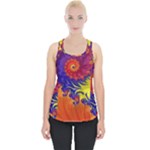 Fractal Spiral Bright Colors Piece Up Tank Top