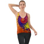 Fractal Spiral Bright Colors Chiffon Cami