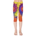 Fractal Spiral Bright Colors Kids  Capri Leggings 