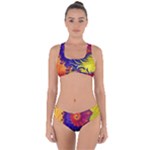 Fractal Spiral Bright Colors Criss Cross Bikini Set