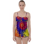 Fractal Spiral Bright Colors Babydoll Tankini Set