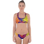 Fractal Spiral Bright Colors Cross Back Hipster Bikini Set