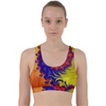 Fractal Spiral Bright Colors Back Weave Sports Bra