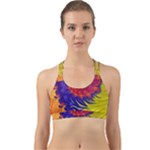 Fractal Spiral Bright Colors Back Web Sports Bra