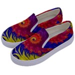 Fractal Spiral Bright Colors Kids  Canvas Slip Ons