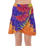 Fractal Spiral Bright Colors Wrap Front Skirt