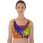 Fractal Spiral Bright Colors Velvet Crop Top