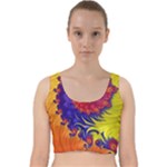 Fractal Spiral Bright Colors Velvet Racer Back Crop Top