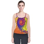 Fractal Spiral Bright Colors Velvet Spaghetti Strap Top