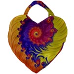 Fractal Spiral Bright Colors Giant Heart Shaped Tote