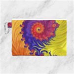 Fractal Spiral Bright Colors Canvas Cosmetic Bag (Large)