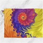 Fractal Spiral Bright Colors Canvas Cosmetic Bag (XXXL)