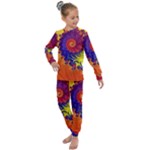 Fractal Spiral Bright Colors Kids  Long Sleeve Set 