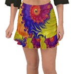 Fractal Spiral Bright Colors Fishtail Mini Chiffon Skirt