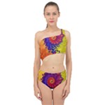 Fractal Spiral Bright Colors Spliced Up Two Piece Swimsuit