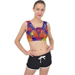 Fractal Spiral Bright Colors V-Back Sports Bra