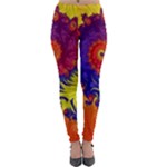 Fractal Spiral Bright Colors Lightweight Velour Leggings