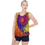 Fractal Spiral Bright Colors Bubble Hem Chiffon Tank Top