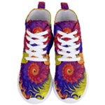 Fractal Spiral Bright Colors Women s Lightweight High Top Sneakers