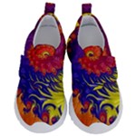 Fractal Spiral Bright Colors Kids  Velcro No Lace Shoes