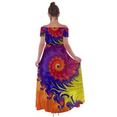 Off Shoulder Open Front Chiffon Dress 