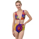 Fractal Spiral Bright Colors Tied Up Two Piece Swimsuit