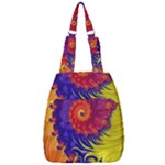 Fractal Spiral Bright Colors Center Zip Backpack