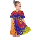 Fractal Spiral Bright Colors Kids  Sailor Dress