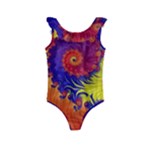 Fractal Spiral Bright Colors Kids  Frill Swimsuit