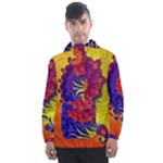 Fractal Spiral Bright Colors Men s Front Pocket Pullover Windbreaker