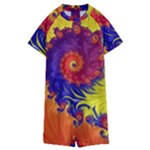 Fractal Spiral Bright Colors Kids  Boyleg Half Suit Swimwear