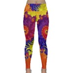 Fractal Spiral Bright Colors Lightweight Velour Classic Yoga Leggings