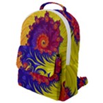 Fractal Spiral Bright Colors Flap Pocket Backpack (Small)