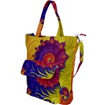 Fractal Spiral Bright Colors Shoulder Tote Bag