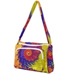 Fractal Spiral Bright Colors Front Pocket Crossbody Bag