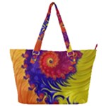 Fractal Spiral Bright Colors Full Print Shoulder Bag