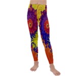 Fractal Spiral Bright Colors Kids  Lightweight Velour Leggings