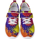 Fractal Spiral Bright Colors Men s Velcro Strap Shoes