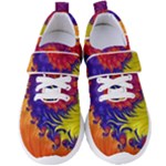 Fractal Spiral Bright Colors Women s Velcro Strap Shoes