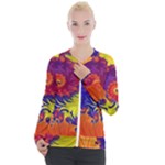 Fractal Spiral Bright Colors Casual Zip Up Jacket